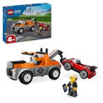 LEGO City Tow Truck and Sports Car Repair Vehicle Toy Set for 4 Plus Year Old Boys & Girls, with 2 Minifigures and Accessories Including a Cochlear Implant, Creative Gift Idea 60435