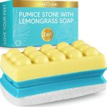 Foot Scrubber - 2 in 1 Pumice Stone & Soap for Feet - Foot Care & Pedicure Kit - Stocking Stuffers for Women, Adults