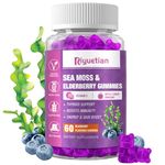 Riyuetian Sea Moss Gummies & Elderberry - Vitamin C + Zinc – Strength Immune & Thyroid Support Booster Gummy Bears for Kids & Adults - 60 Natural Seamoss Gummies