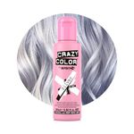 Crazy Color Metallic Silver Semi-Permanent Hair Dye. Highly Pigmented Blonde Toner Conditioning & Oil Nourishing Vegan Formula | No Bleach or Ammonia | 100ml