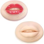 Brawna - Realistic 3D Lip Practice Skin for PMU Machine - Soft Silicone Lip Blush Training Pad - PMU Supplies - 2 Pck