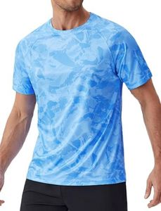 PINSPARK UV Shirt Men Rashguard Sport T-Shirts UPF 50+ Short Sleeve Functional Shirt Breathable Running Shirt Lightweight Swimming Shirt Fitness T-Shirt Swim Surfing Tees