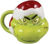 Dr. Seuss Grinch Santa Hat 16 oz. Sculpted Ceramic Mug