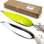 VMSIXVM Magnum Flutter Spoon Fishing Spoon Lures, Large Saltwater Flutter Spoons Fishing Lure for Striped Bass, Salmon, Walleye, Big Trolling Spoons Striper Spoons Bait for Saltwater Freshwater