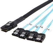 CableCreation 2-Pack Mini SAS 36Pin (SFF-8087) Male to 4 SATA 7Pin Female Cable Mini SAS Host/Controller to 4 SATA Target/Backplane 3.3ft