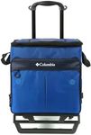 Columbia Crater Peak Wheeled Cooler - 50 Can Rolling Cooler - Blue Collapsible Cooler with Super Foam Insulation and Foldable All-Terrain Cart with Wheels