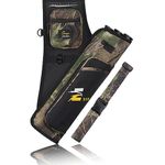 SUNYA Archery Hip Quiver for Arrows. Includes 3 Tubes Arrow Holder, Accessories Pockets and Waist Belt. Fit for Compound and Recurve Bow Practice.