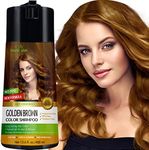 Herbishh Hair Color Shampoo for Gray Hair – Enriched Color Shampoo Hair Dye Formula – Hair Dye Shampoo and Conditioner – Long Lasting & DIY (GOLDEN BROWN)