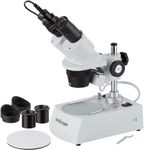 AmScope SE305R-PZ-E 10X-20X-30X-60X Stereo Microscope with Two Lights + USB Camera