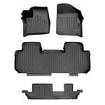 MAXLINER Car Floor Mats 3 Row Liner Set Black for 2018-2019 Chevrolet Traverse with 2nd Row Bench Seat