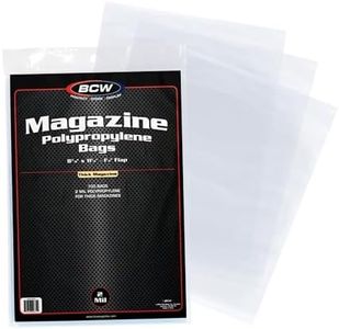 BCW Thick Magazine Bags - 1 Pack of 100 | Acid-Free, Clear Polypropylene Sleeves for Archival-Quality Storage of Collectible Magazines | Protect and Showcase Your Valuable Comic Book Collection