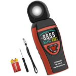 GOYERRNES Illuminance Light Meter, Digital Lux Foot Candles Meter 0.1~400,000 Lux (0.1~40,000 FC) with 270º Rotatable Detector, Lumen Meter Luxmeter for Indoor Outdoor(Multicolor Backlit)