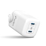 URBN 40W (20W + 20W) Dual Port USB-C (Type C) Wall Charger, Fast Charging GaN Adapter for iPhone 15, 15 Pro, 15 Pro Max, 14, 13, 12, 11, Galaxy S21 Ultra, iPad, AirPods & More (White)