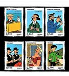 Aranyak Hobby™ France 2007 The Universe of Tintin 6 Rare Stamps Complete Set in This Series