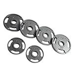 CAPHAUS 50 lbs Olympic Grip Weight Plate Set, 2-Inch Diameter Collar Opening, 3 Holes Grip Offering Athletes an Easier Way to Lift, carry, or load, Ideal for Strength Training, Set of Two 5 lbs & Four 10 lbs