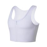 JARAZIN Chest Binder Transgender Binder Trans FTM Tomboy Zipper Breast Binder Bras Tank Top for Women, White, Large