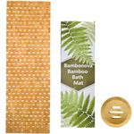 Bambonova Bamboo Bath Mat 48 x 16 Inches and Wooden Soap Dish Bath Mat Non Slip Bath Mats for Bathroom, Tub, Kitchen Sauna Spa Hot Tub Outdoor Decor