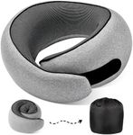 4litamz Travel Neck Pillows, 100% Memory Foam Filling, Travel Pillows for Airplanes, Compact and Ergonomic Design, Best for Sleeping Plane Train Travel Essentials (Light Grey)