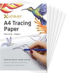 Xulmar Tracing Paper A4 63 GSM - Pack of 25 Sheets Tracing Paper for Sewing Patterns, Drawing Overlays & Sketching on Art Paper & Sketch Book