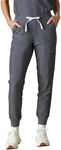 Members Only Women's Valencia Jogger Scrub Pant with Rib Bottom Leg (Graphite, Small)