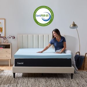 Lucid King Gel Memory Foam Mattress Topper – Cooling Comfort