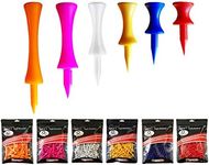 FINGER TEN Castle Golf Tees Plastic Unbreakable Value 100 Count Mixed Size, Golf Practice Tees Stable Durable (Mixed Pack)