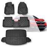 Vanseno Floor Mats 2 Row & Cargo Liner Compatible for 2017-2022 Honda CR-V All-Weather Rubber Mat Protector Black Floor Mats