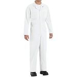 Red Kap Men's Twill Action Back Coverall, White, 44 Long