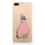 LA CASA DE LAS CARCASAS iPhone 7 Plus Case - iPhone 8 Plus Official Spongebob Patrick Smiling to Protect Your Mobile Phone Flexible Silicone Apple Case with Official Nickelodeon License.