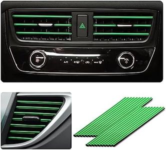 Ziciner 20 Pcs Car Air Conditioner Decoration Strip, Waterproof Bendable Auto Air Vent Outlet Shiny Trim, Universal Vehicle Interior Accessories Suitable for Most Air Vent Outlet (Green)