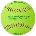 CHAMPRO ASA 12" Slow Pitch Softballs with Durahide Cover .52 COR, 12 Pack