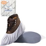 ProtectX White Disposable Shoe & Boot Covers, XL Extra Large, 100-pack (50 pairs), Waterproof, Slip Resistant, Durable CPE Plastic, Fits up to Men's 14 US Size and All Women's US Size Shoes