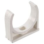 30 Pcs U-Shaped PVC Water 40mm Pipe Clamps Clips, U-Shaped Buckles Fit for 1-1/2" (40mm) Water Pipes and TV Trays Tubing Hose Hanger Support Pex Tubing （White 40mm）