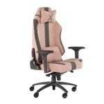 X-Rocker Onyx Gaming Chair, Ergonomic Fabric PC Gamer Chair, Adjustable for Home Office, Lumbar and Head Support Cushions, Velvet & Fabric, Swivel High Back Recliner - PINK