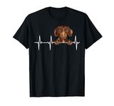 Funny Dog Heartbeat For Brown Dachshund Lovers T-Shirt