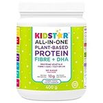 KidStar Nutrients - All in One Plant Based Protein Powder Fibre + DHA Cosmic Cocoa Flavour, 400g - Building Block for Muscles, Tissue, Organs, Bones, Skin, and Nails - Vitamins and Minerals - No Sugar