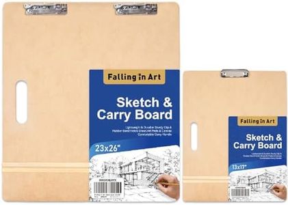 Falling in Art 13X17 & 23X26 Sketch Board Set, Drawing Tote Board for Artists with Sturdy Clip and Rubber Bands, Portable Art Clipboard for Classroom and Studio Drawing