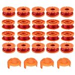 24PCS WA0004 WA0010 Replacement Trimmer Spool & Cover Set, 0.065" Weed Eater Lines Caps for Worx String Trimmer Weed Eater WG154 WG163 WG160 WG180 WG175 WG155 WG151 (20 Spools + 4 Caps)