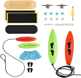 ACFELLE Finger Surfboard with Skateboard Sets, Mini Pant Clothes Toys Fingerboard, Foam Grip Tape and Car Ride Kits