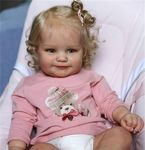 Zero pam Life Like 20 Inch 50 cm Reborn Dolls Girl with Blonde Hair, Realistic Full Body Soft Vinyl Newborn Baby Smiling Girls Real Life Reborn Toddler Girl Cuddle Toy Dolls for Kids Collectors