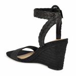 Nine West Women's Nerisa Wedge Sandal, Black 001, 9