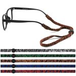 Qufiiry 5 PCS Unisex Glasses Straps, Soft Sport Eyeglasses Straps, Adjustable Glasses Strap Sunglasses Lanyard Cord Non-Slip, Eyewear Retainer for Running Reading Sports Outdoor (Multicolor)
