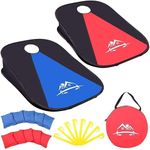 Portable Collapsible Cornhole Game 3ft x 2ft Bounce Bean Bag Toss Game with 10 Bean Bags for Adults Family, Cornhole Board Set Indoor Outdoor with Travel Carrying Case