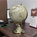 GLOBE DADDY Decorative World Globe for Home Decor Gift Items,Office Table Accessories,Student & Kids Learning (Grey gold 12 Inch Height)