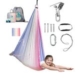 Indoor Sensory Swing for Kids or Outdoor – Double-Layer, & 360° Swivel, Calming Compression Therapy Swing Hammock for Kids & Adults with All Hardware – Sensory-Motor Toys & Gifts