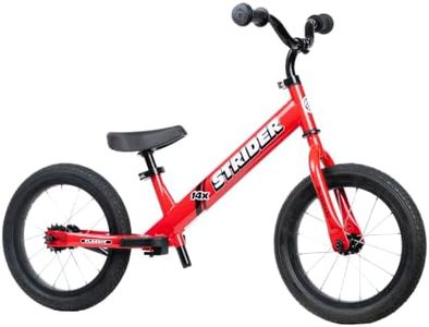 Strider 14x, Rocket Red - Balance Bike for Kids 3 to 6 Years - Includes Custom Grips, Padded Seat, Performance Footrest & All-Purpose Tires - Easy Assembly & Adjustments