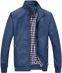 Locachy Men's Flight Bomber Jacket Casual Outdoor Active Lightweight Softshell Zipper Jacket Coat, Blue, XX-Large