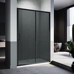 ELEGANT Black Shower Door Shower Screen Sliding with 8mm Easy Clean Glass Modern Bathroom Shower Enclosure for Bathroom Wetroom Cubicles 1200mm