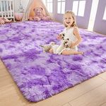 AROGAN Soft Rainbow Area Rugs for Girls Room 3x5 Feet, Purple Fluffy Girls Bedroom Rugs, Princess Rug, Cute Colorful Carpet for Kids Teens Nursery Toddler