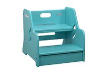 Little Partners Toddler Step Up Stool | 2 Step Adjustable Height for Kitchen, Bathroom or Nursery … (Turquoise)